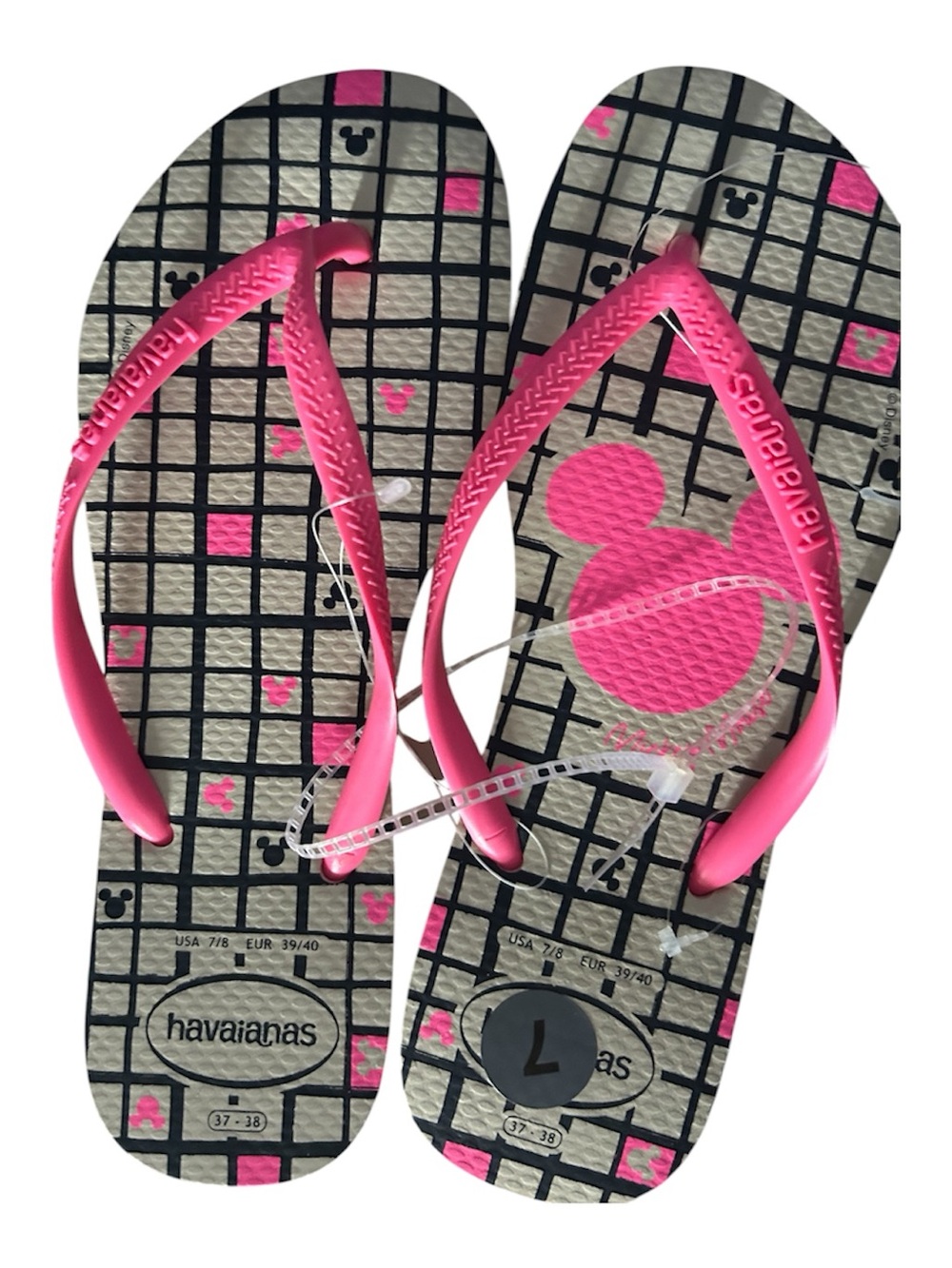 Havaianas Women's disneys Mickey Mouse Pink Graphic Flip Flops